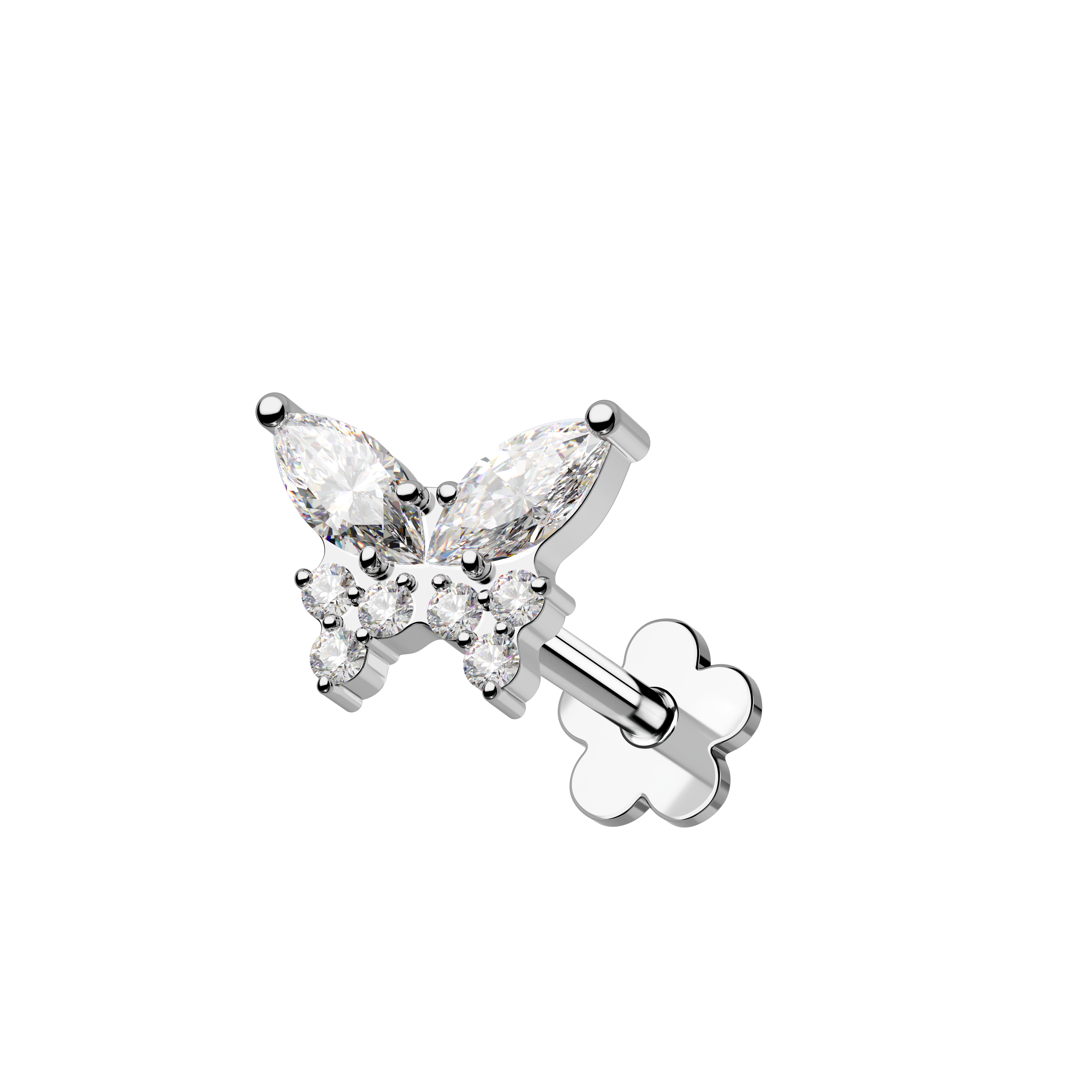316L Surgical Stainless Steel Flat Back