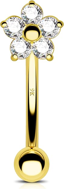 14K Real Solid Gold Eyebrow