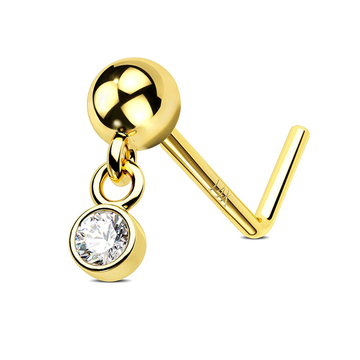 14K Real Solid Gold Nose Ring