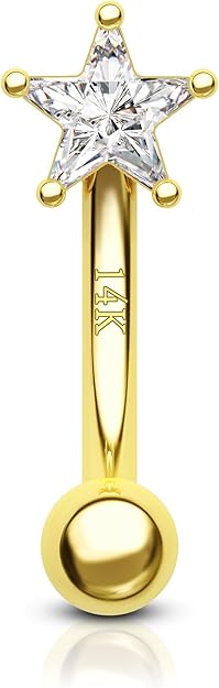 14K Real Solid Gold Eyebrow